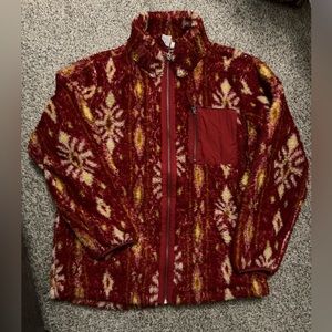 Maurice’s | Red Aztec Tribal Soft Fleece Zip-Up | XL | NWT